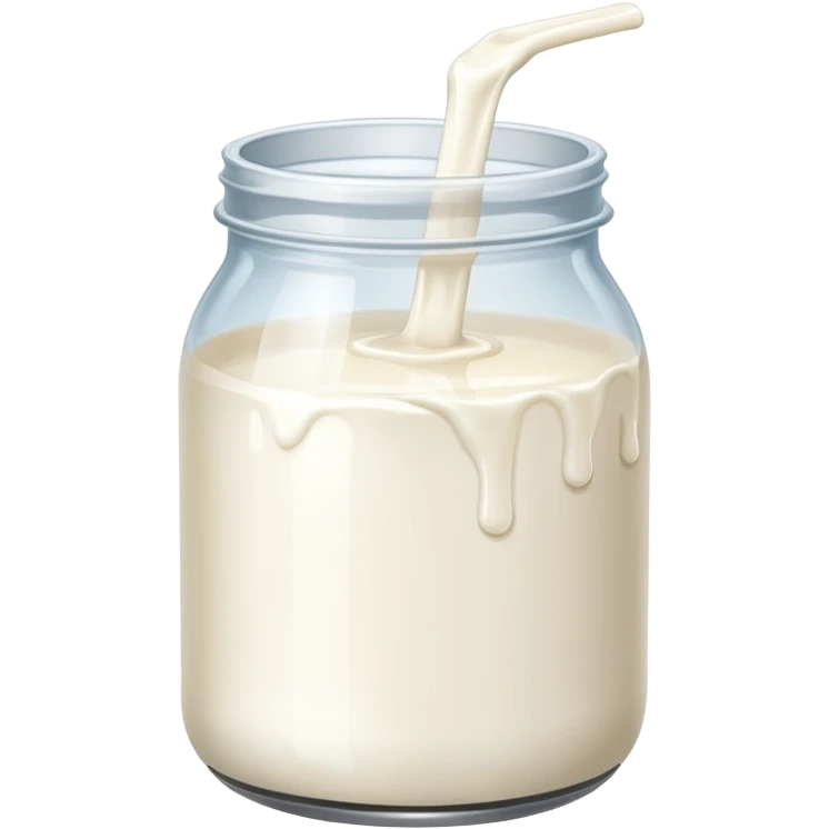 a jar of milk but the top is sticky and its dripping but theres no lit emoji