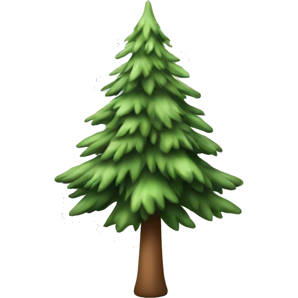  actual white fir christmas tree isolated.  emoji
