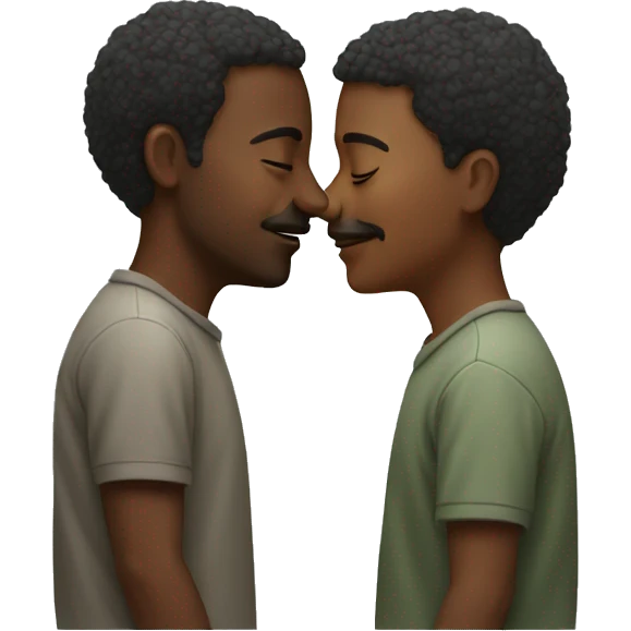Two people rubbing their noses gently emoji
