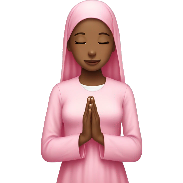Praying girl pink girly bible emoji