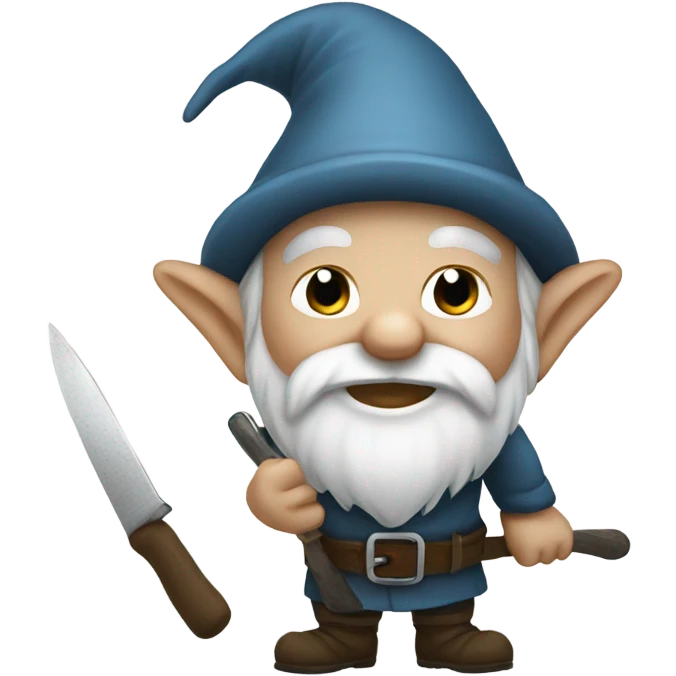 Gnome with knife emoji