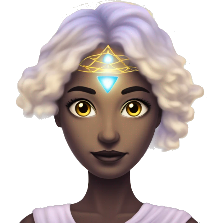 Pleiadian radiant glowing diva woman female third eye emoji
