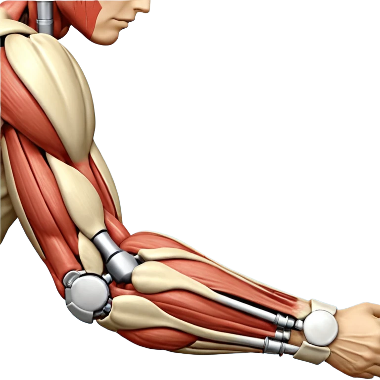 Un emojis para uso medico: Un hombro, una cadera, una rodilla, un pie, un brazo con un codo y mano, una espalda y un cuello emoji