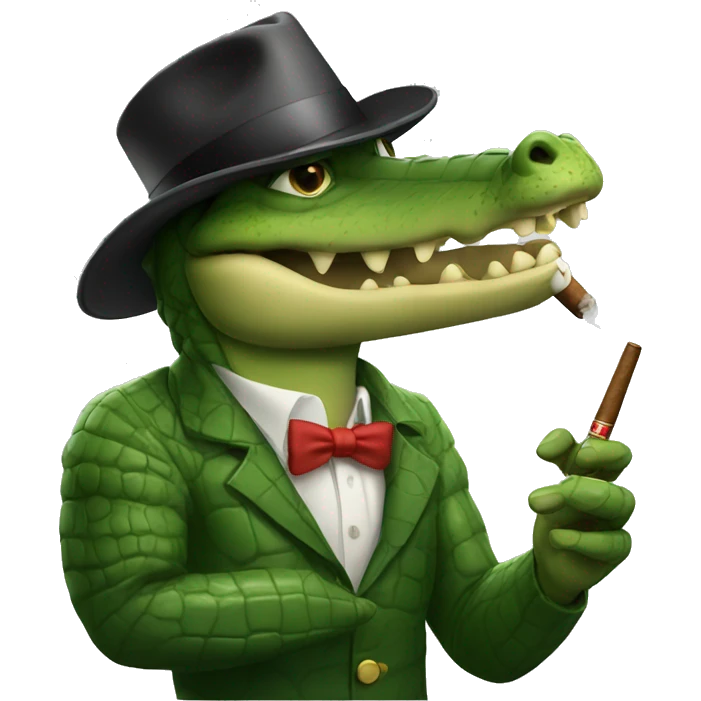 Crocodile smoking cigar emoji
