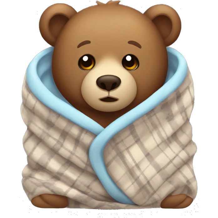 bear cozy in blanket emoji