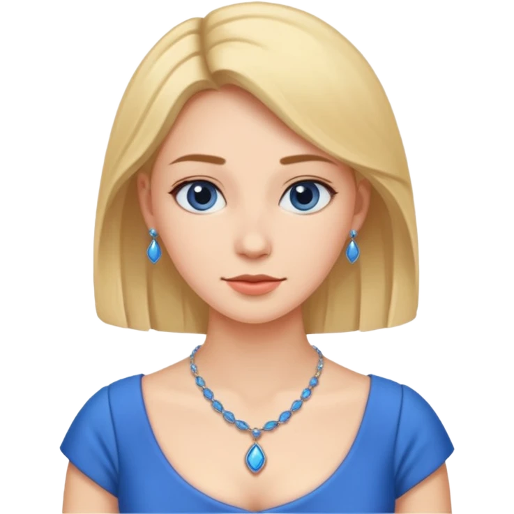 woman with blue dress and necklace emoji