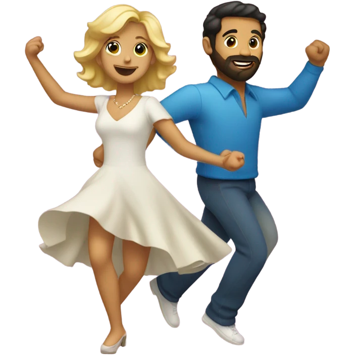Puerto rican beard short hair with blonde girl dancing emoji