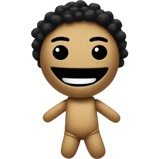 voodoo doll smiling wide emoji