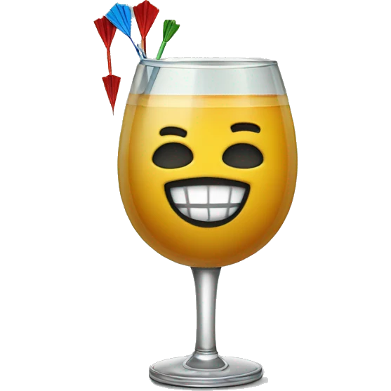 Darts and a drink emoji