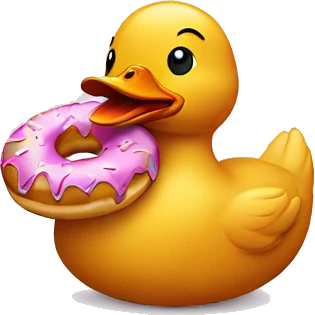 Duck in donut emoji