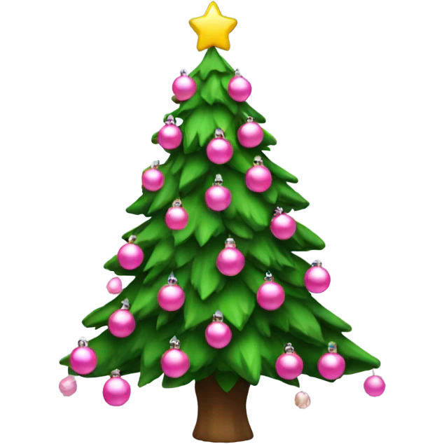 Christmas tree with pink ornaments  emoji