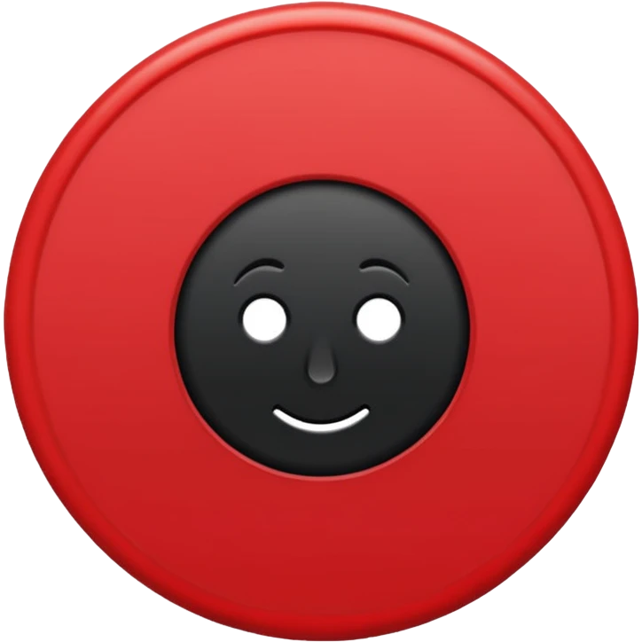 a black circle with a red A protruding from middle emoji