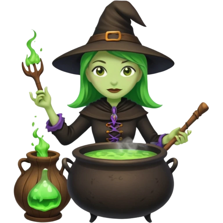 green witch cooking potion emoji