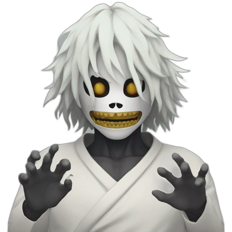 Tomura shigaraki with mask shaped hand emoji
