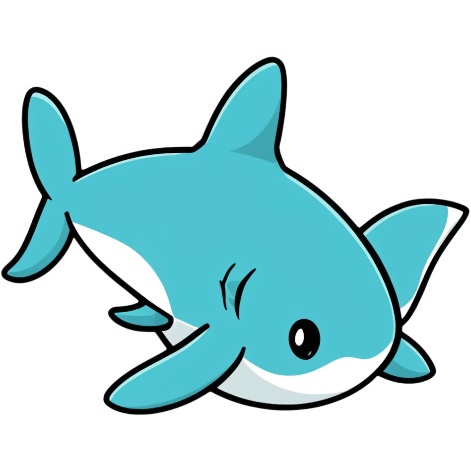 A cute shark sticker emoji