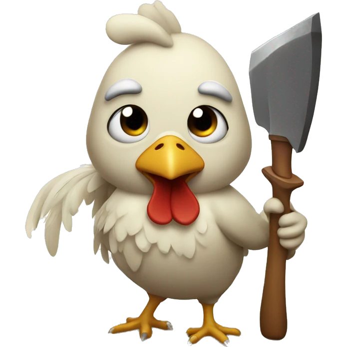 chicken with axe emoji