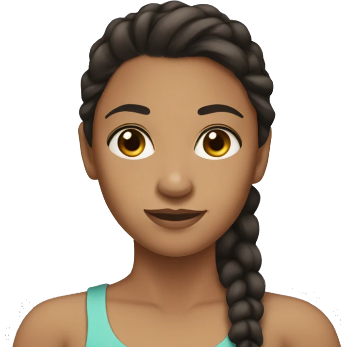 Girl tan skin dark hair ponytail emoji