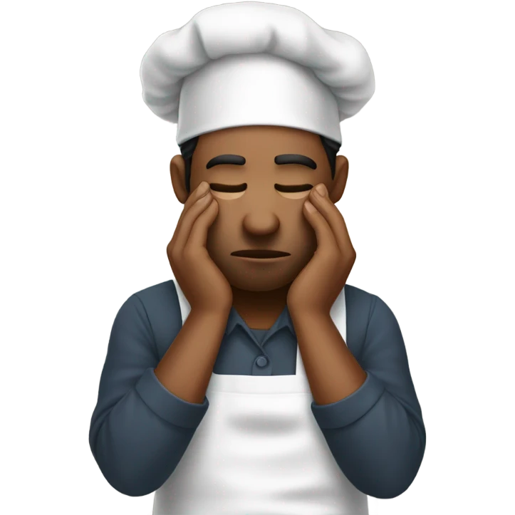 person facepalming wearing apron looking at phone  emoji