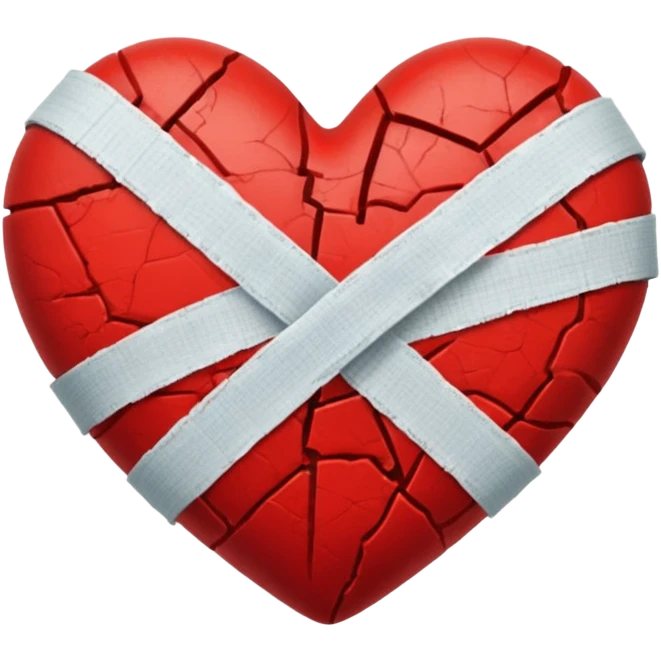 A broken red heart with a band-aid emoji