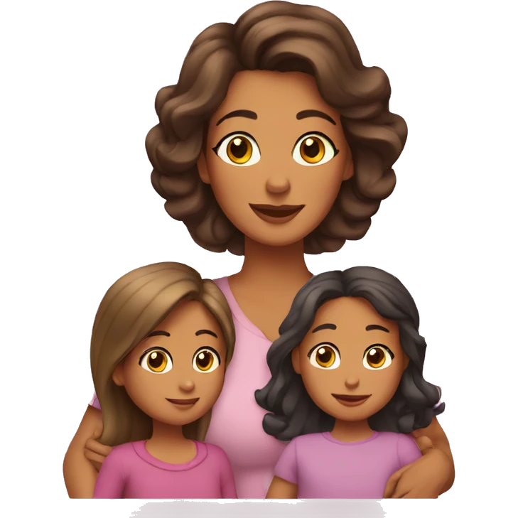 Mamá con sus dos hijas emoji
