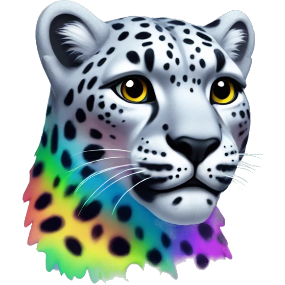 neon rainbow snow leopard emoji