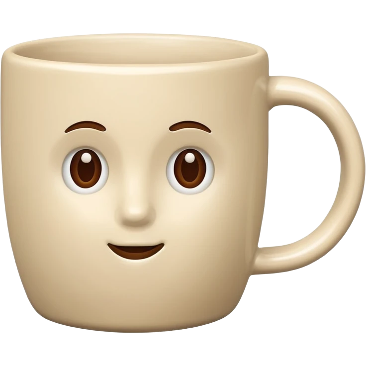 classic light beige coffee mug, no face, no decoration emoji