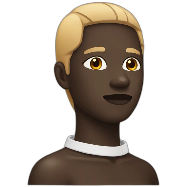 a dark skinned person with bandaid on neck emoji