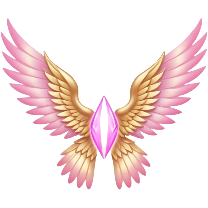 Pink gold wing spirituality emoji
