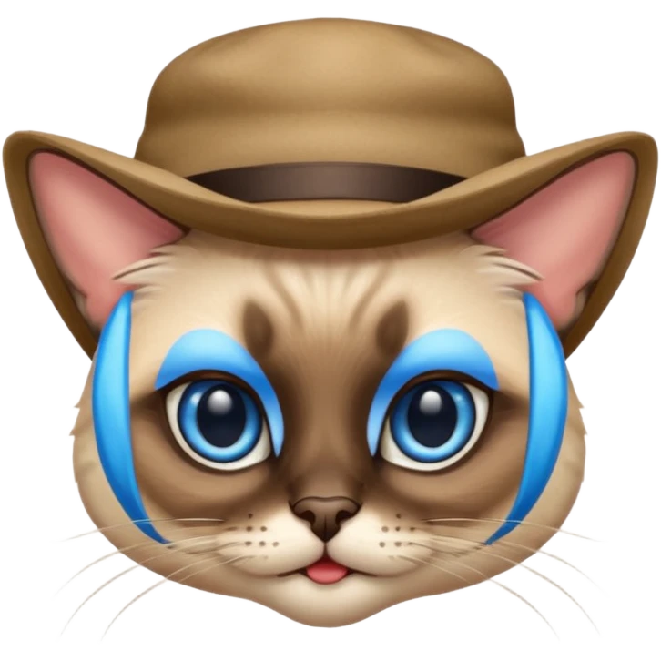 Siamese cat with a hat emoji