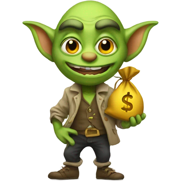 Goblin with money bag emoji