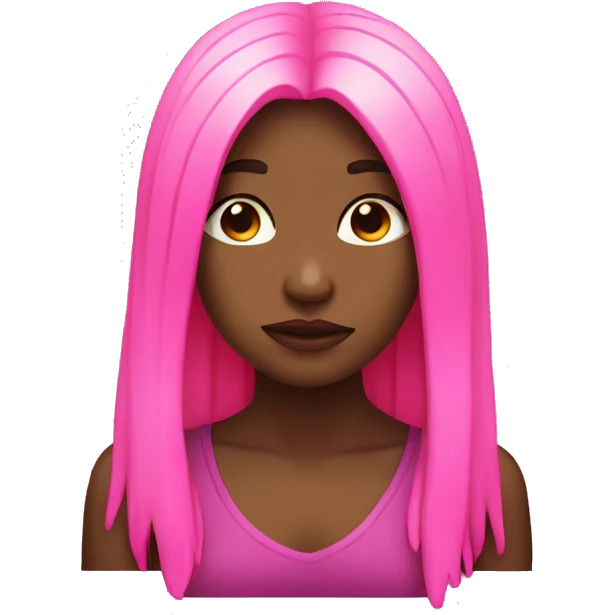 Girl with neon pink long hair face palm emoji
