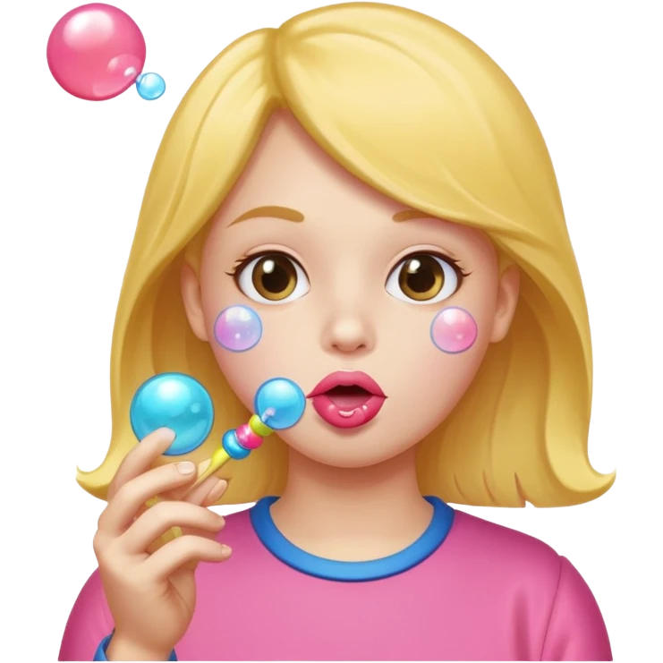a person who blows bubbles with gum emoji