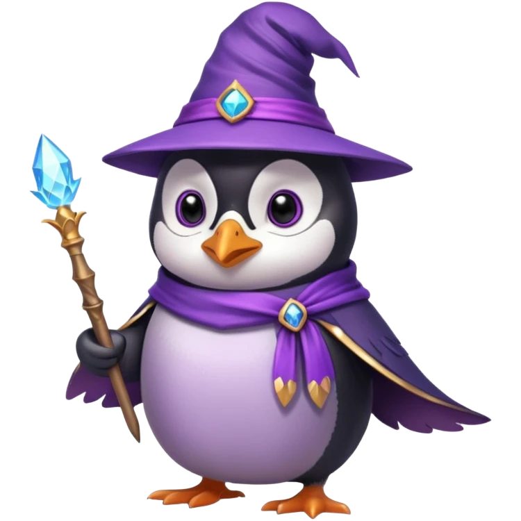 Purple wizard penguine emoji