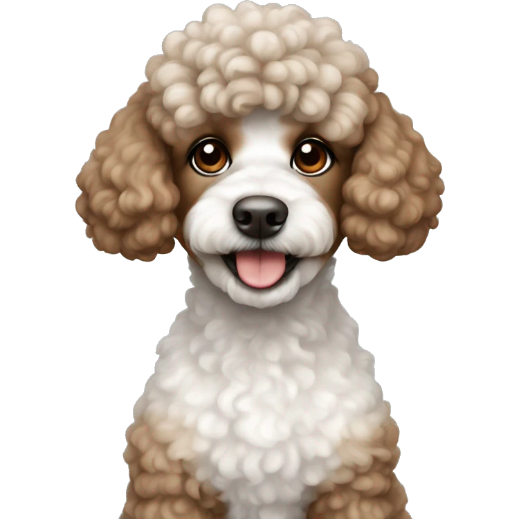 White and brown shi zu poodle dog emoji