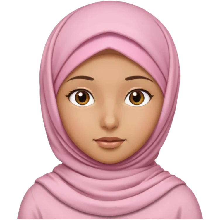 بنت ذات بشره حنطيه محجبه لابسه وردي فاتح emoji