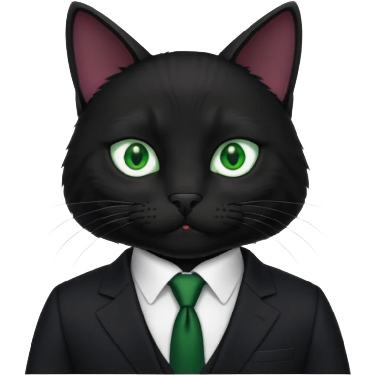 real cat black siting with a suit on emoji