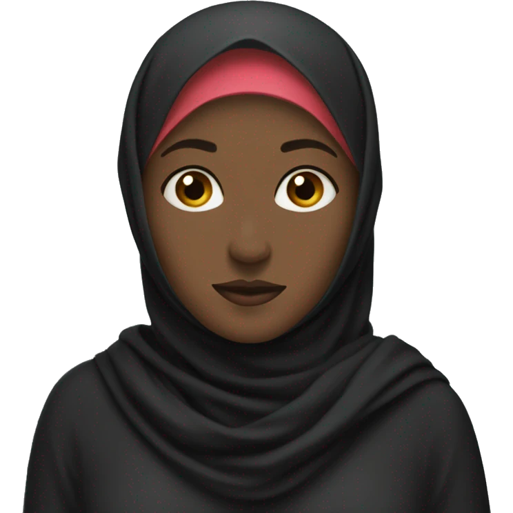 Black hijabi shrugging emoji