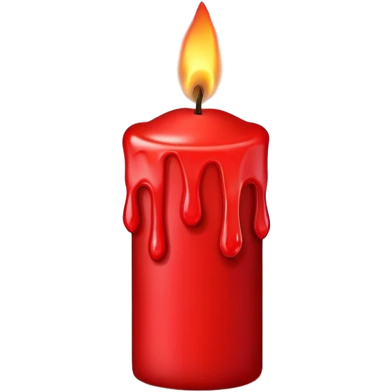 Singular red candle melting  emoji