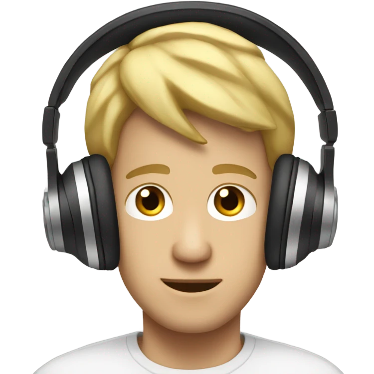 White guy listening to the beats headphones  emoji
