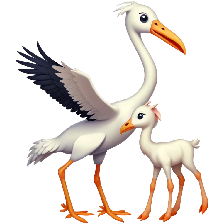 Cegonha trazendo filhote de cavalo  emoji