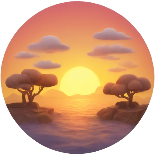 a whimsical sun set emoji