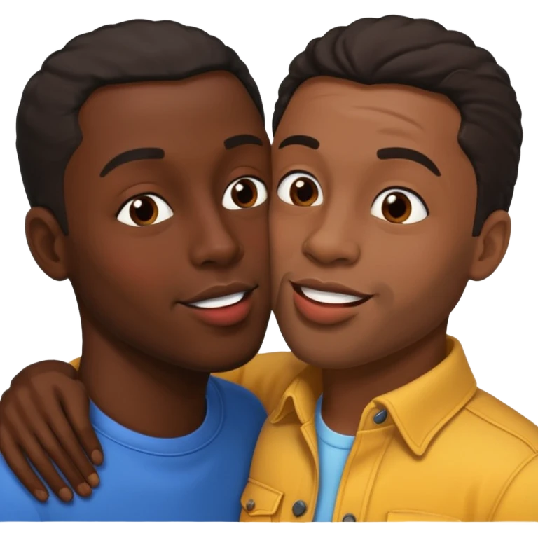 2 black guys kissing emoji