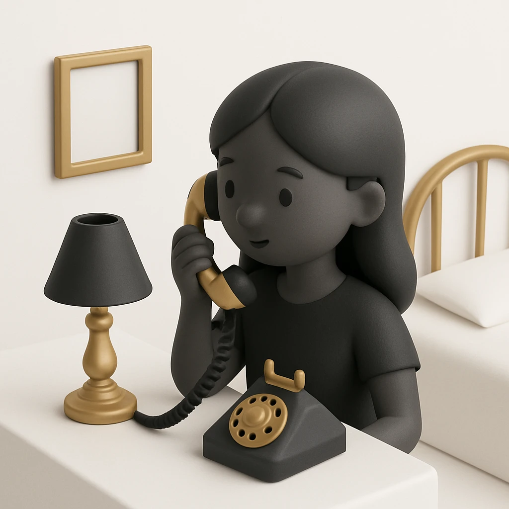 girl talking on telephone in her room emoji