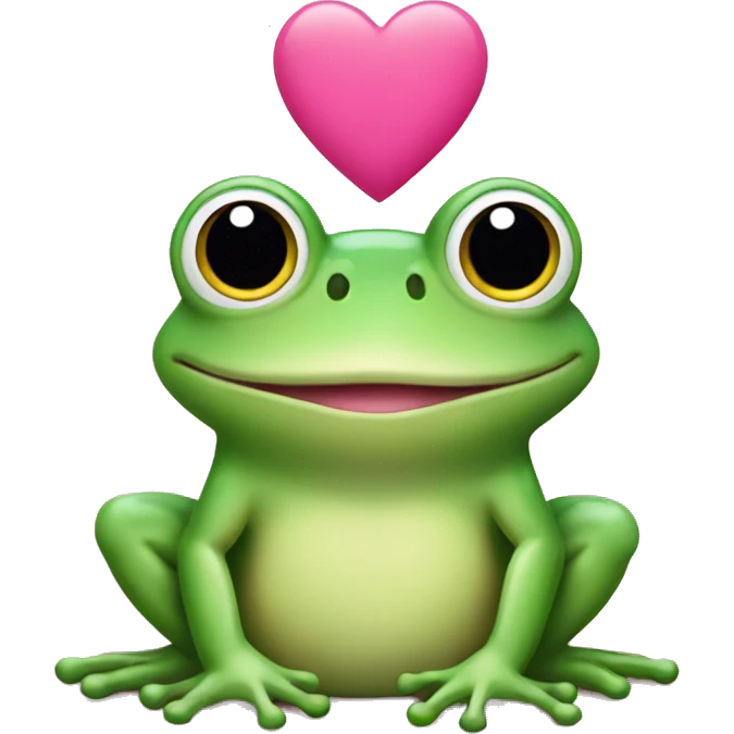 Frog with pink hearts emoji