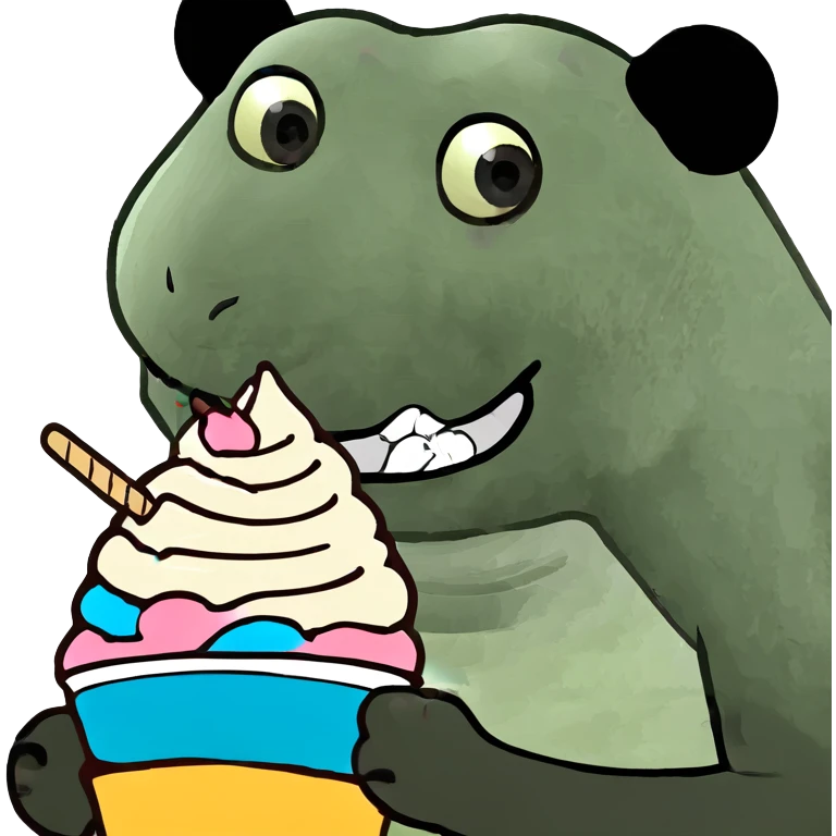 Panda eating ice cream emoji