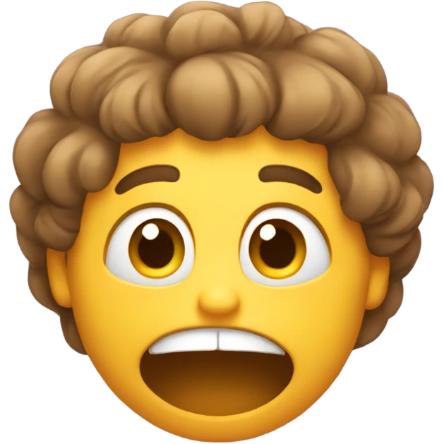 happy character frustrated with their hair emoji