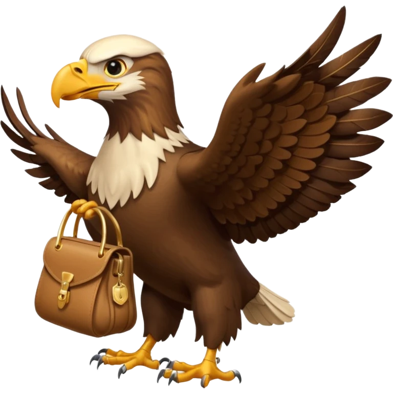 Eagle flying with money bag in his mouth emoji