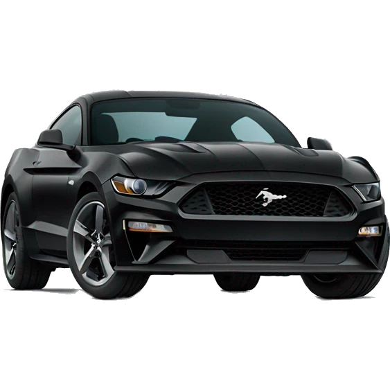 An emoji of a sleek, black, modern Ford Mustang, showcasing its sporty design and powerful presence emoji