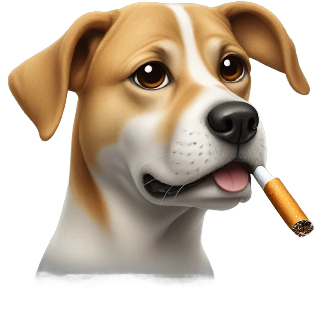 Dog smoking emoji