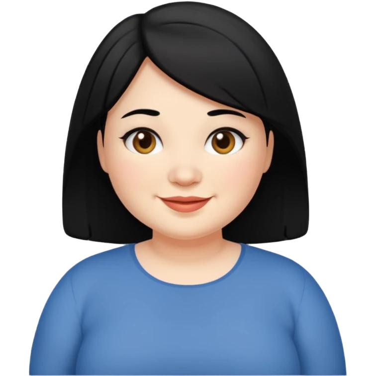 약간 통통한 여자 검은머리 emoji